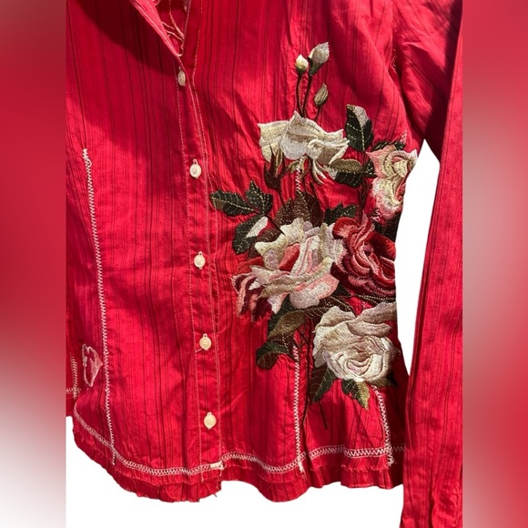 Johnny Was workshop embroidered shirt size XS - Picture 4 of 13